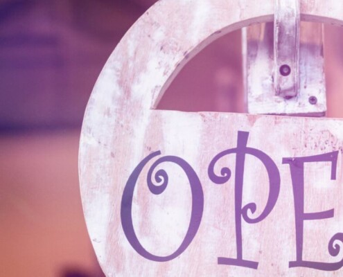 A Open for Business sign