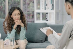Teen in a therapy session
